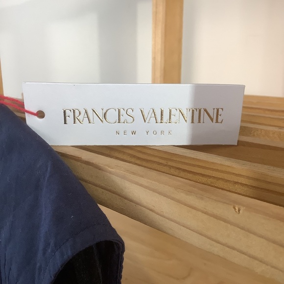 FRANCES VALENTINE KATE SPADE 1X Navy Pom Pom Lace top - Picture 5 of 8